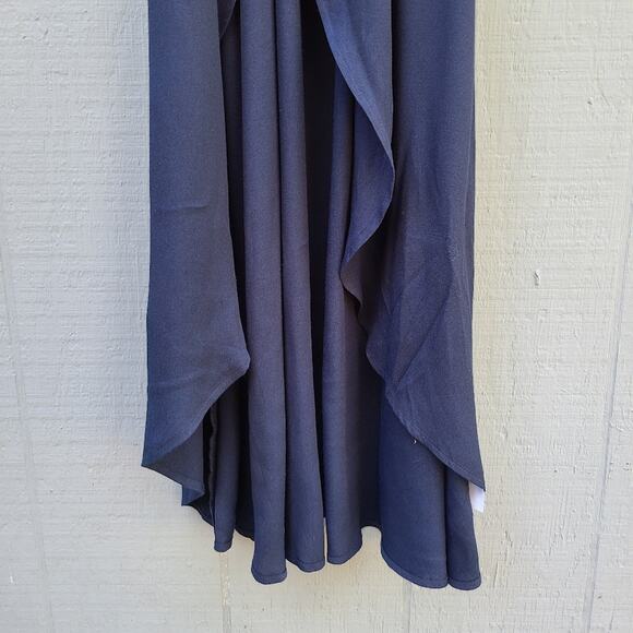 Reformation 1X Chamomile Wrap Dress Navy Blue Plus Size Solid - Picture 9 of 14